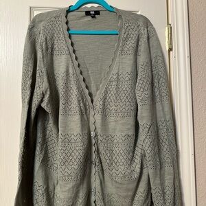 Frye Sage Green Open Knit Cardigan